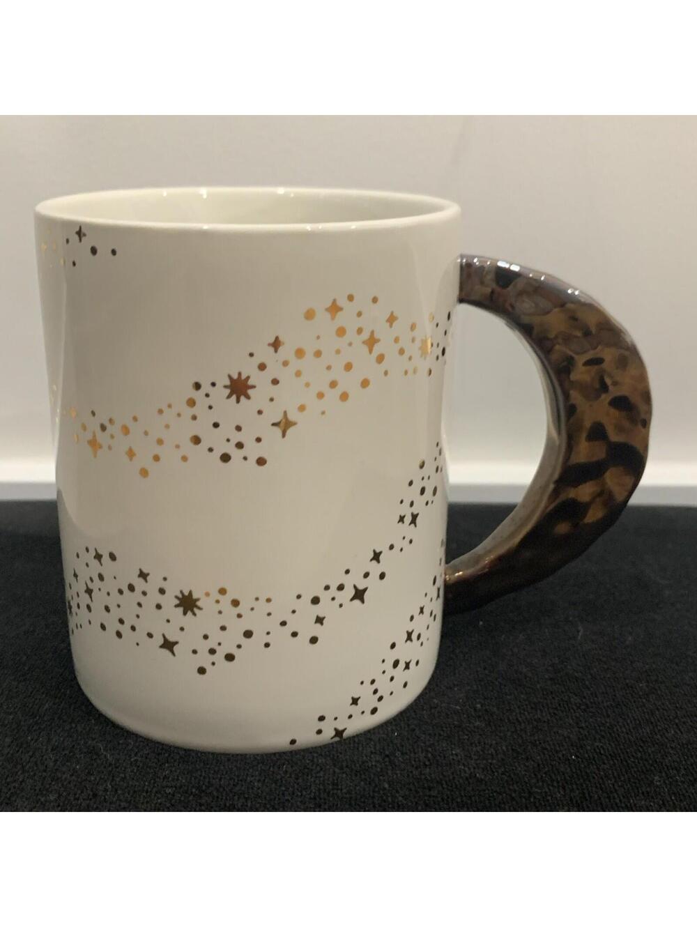 Paper Destiny Gold Stars Mug White Ceramic Gold Handle - Picture 3 of 9